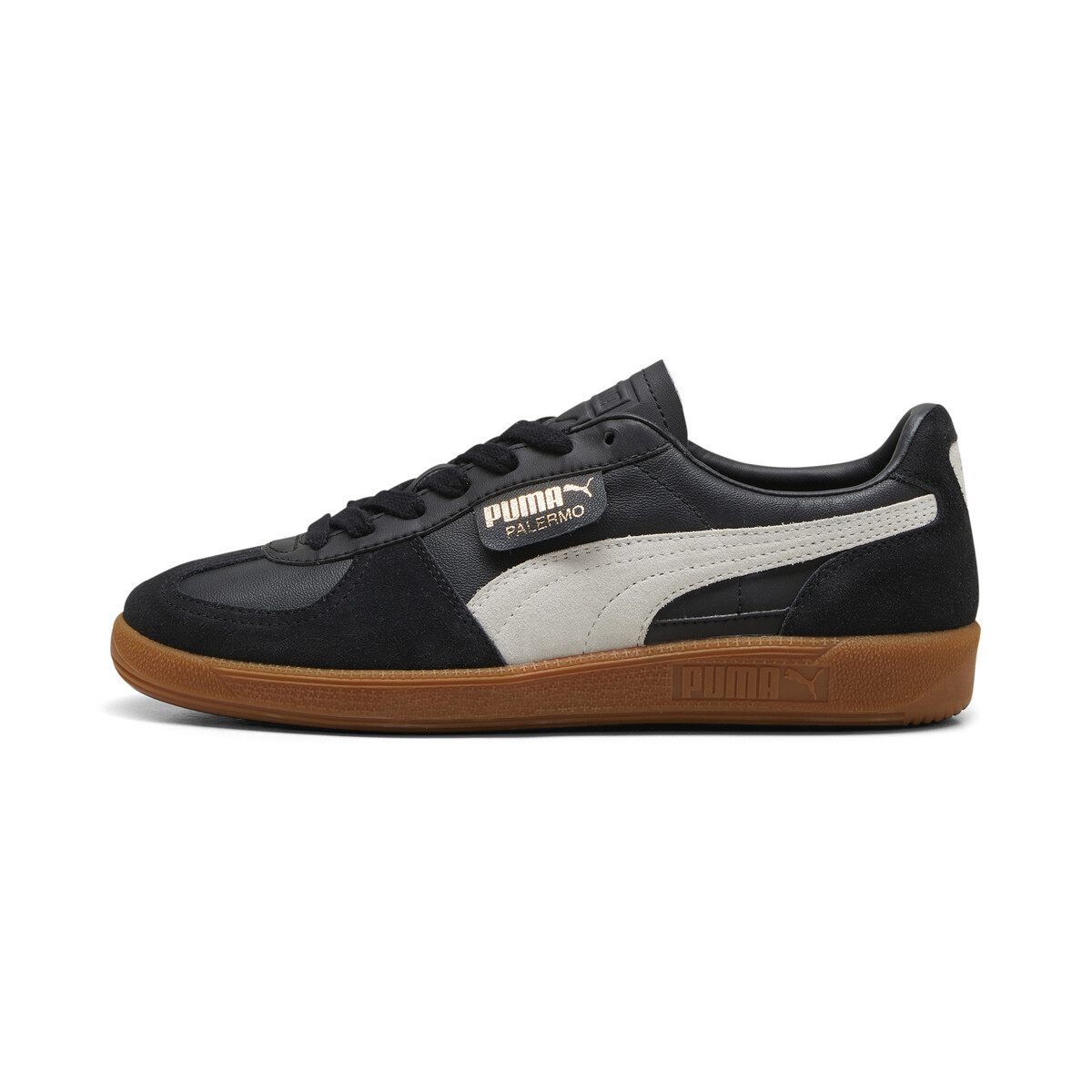 Palermo Sneakers Unisex in Black/Feather Gray Gum by PUMA, UK 4.5