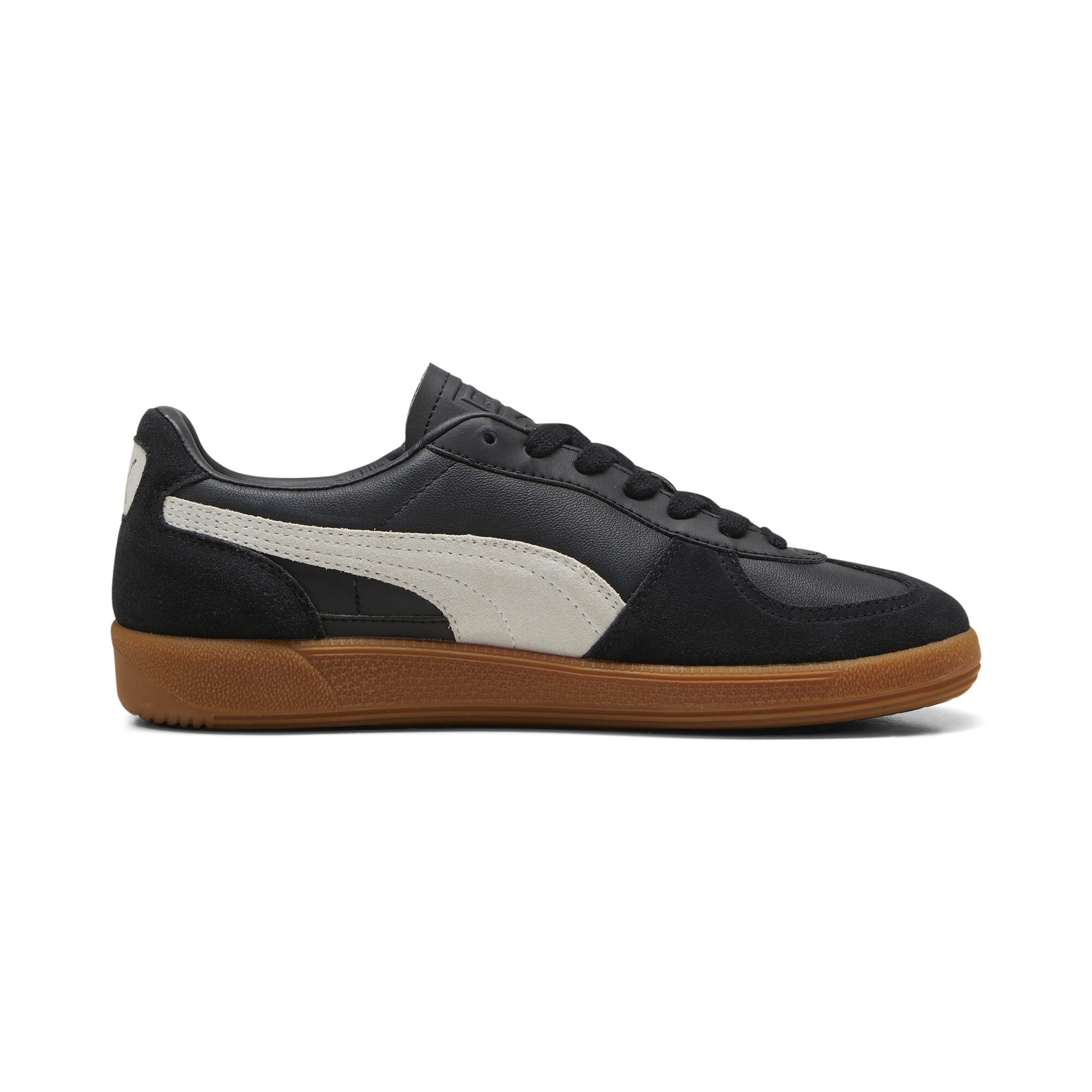PUMA Palermo leren sneakers uniseks, Zwart/Grijs, Maat 37,5 thumbnail 3