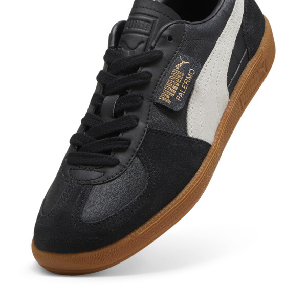 Puma black leather sneakers store