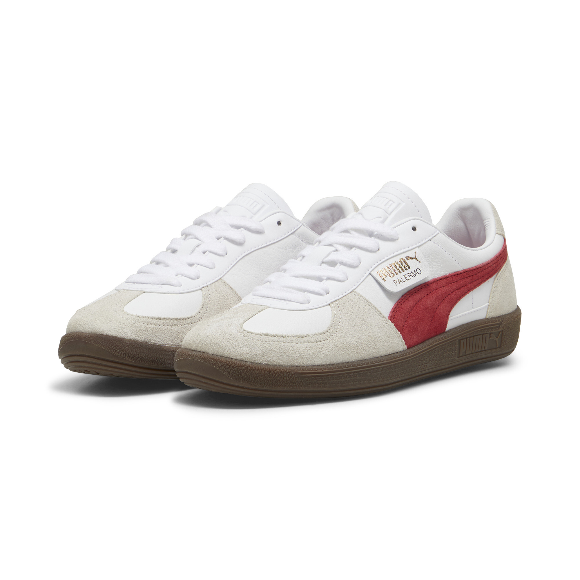 Men's PUMA Palermo Lth Shoes In White, Size EU 42.5