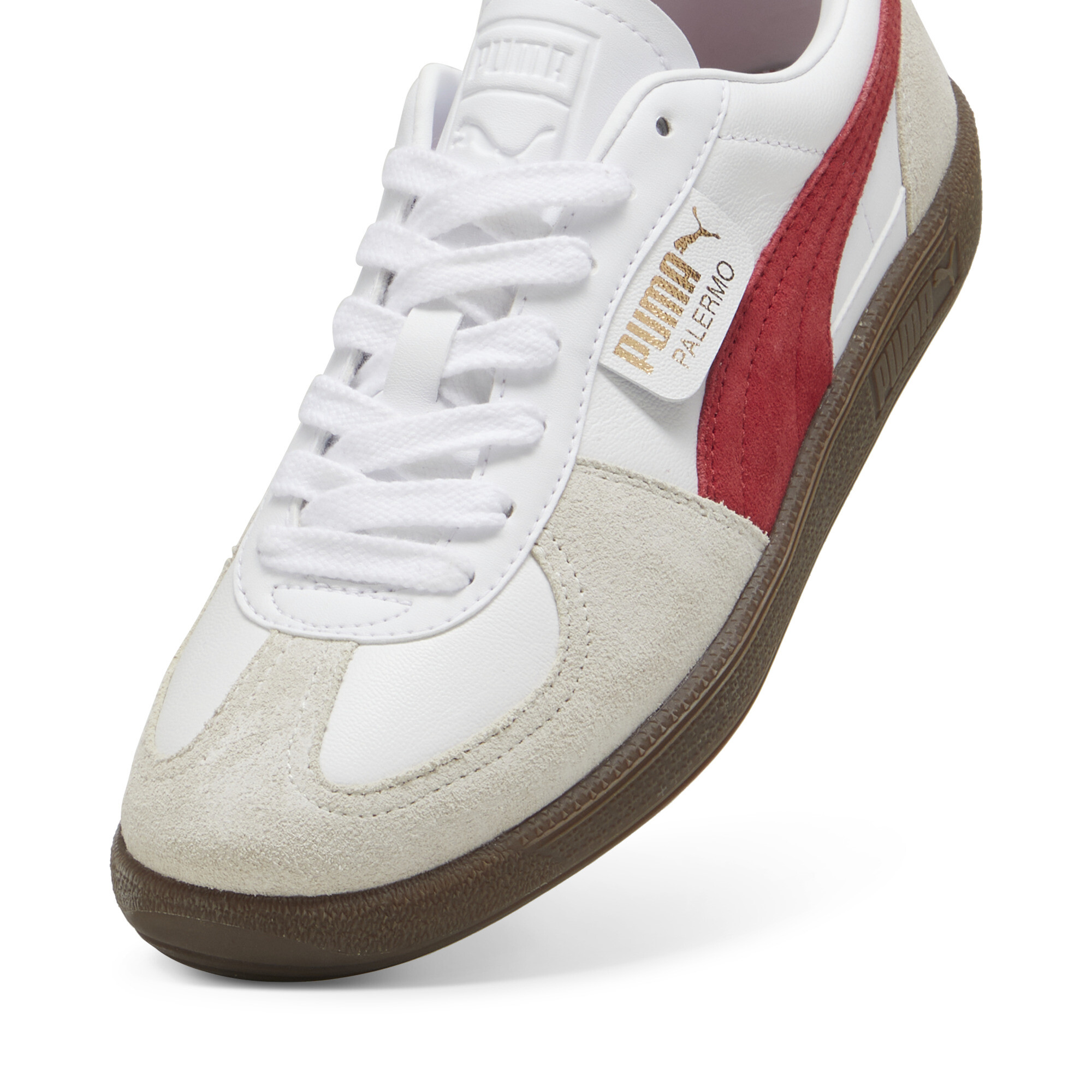 PUMA Palermo Leather Sneakers Unisex In White, Size EU 42.5