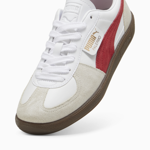 Palermo Leather Sneakers Unisex, PUMA White-Vapor Gray-Club Red, large-ZAF