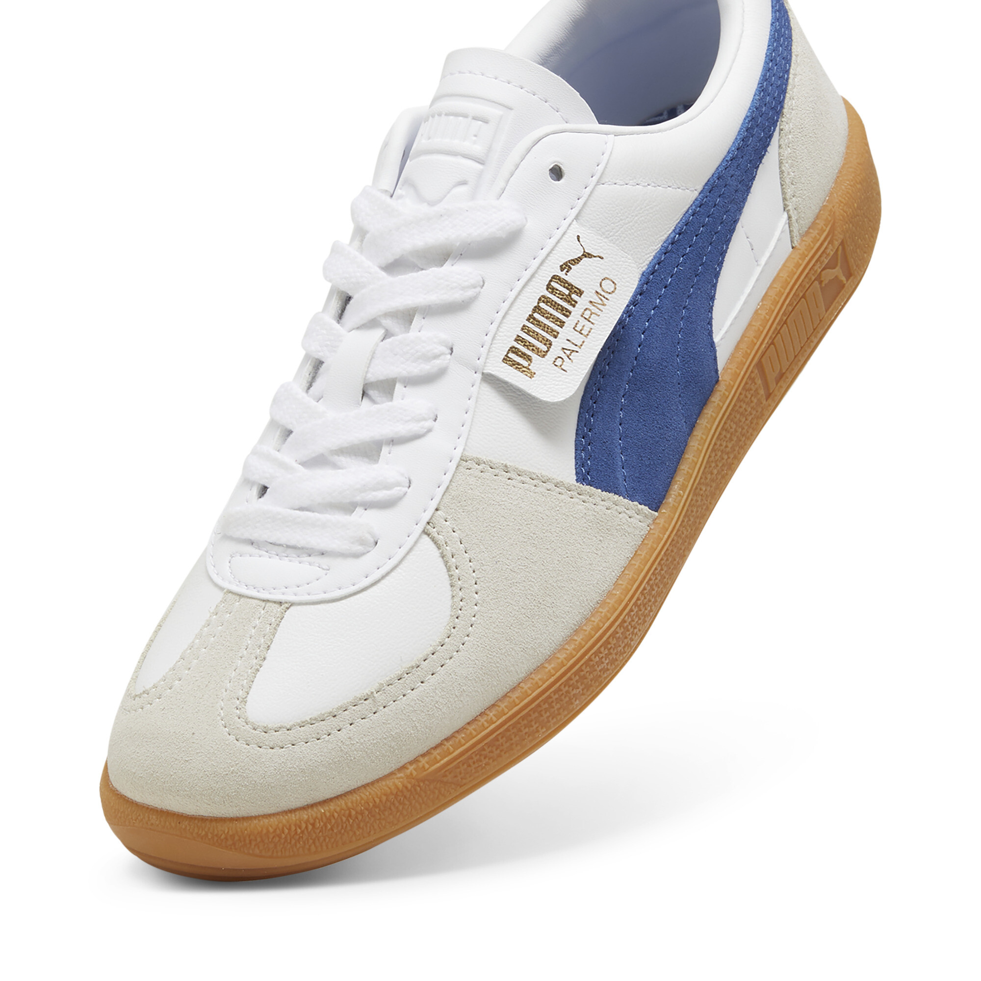 Palermo leren sneakers uniseks, Blauw/Grijs/Wit, Maat 40 | PUMA