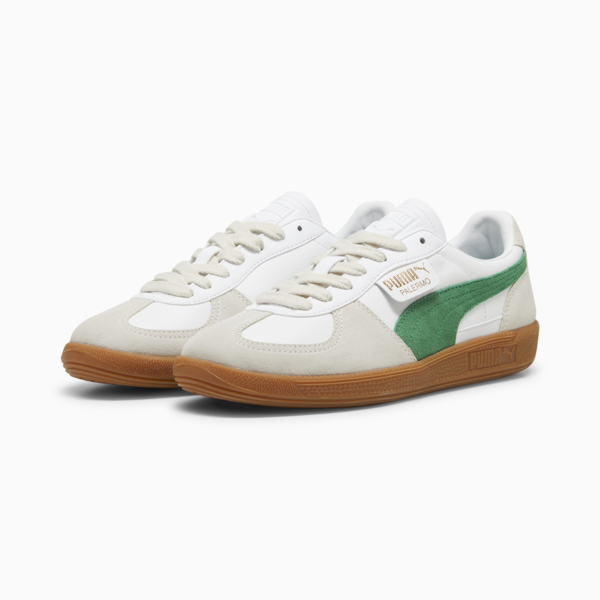 Tenis casuales de piel Palermo, PUMA White-Vapor Gray-Archive Green, large-MEX