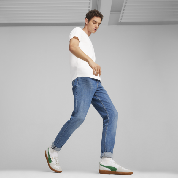 Tenis casuales de piel Palermo, PUMA White-Vapor Gray-Archive Green, large-MEX