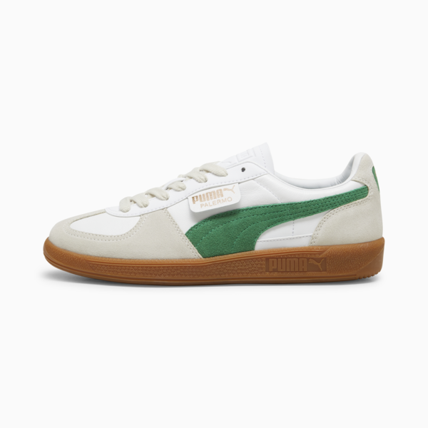 Tenis casuales de piel Palermo, PUMA White-Vapor Gray-Archive Green, large-MEX