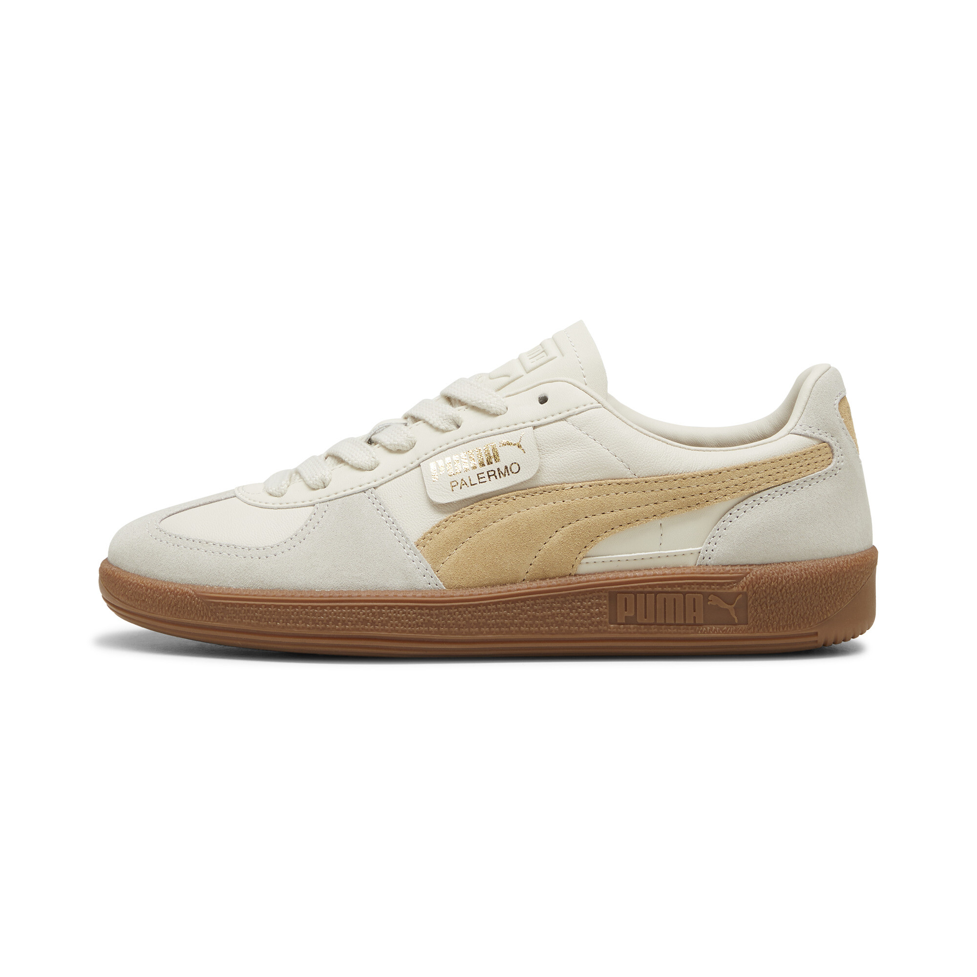 Puma Palermo Leather Sneakers Unisex Schuhe | Mit Colorful | Alpine Snow/Desert Dust/Gum | Größe: 39