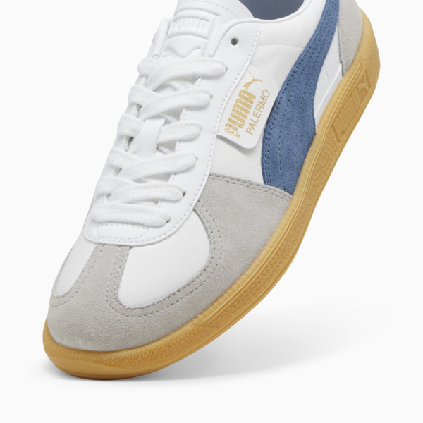 Palermo Leather Sneakers Unisex, PUMA White-Blue Horizon-Gum, large-ZAF