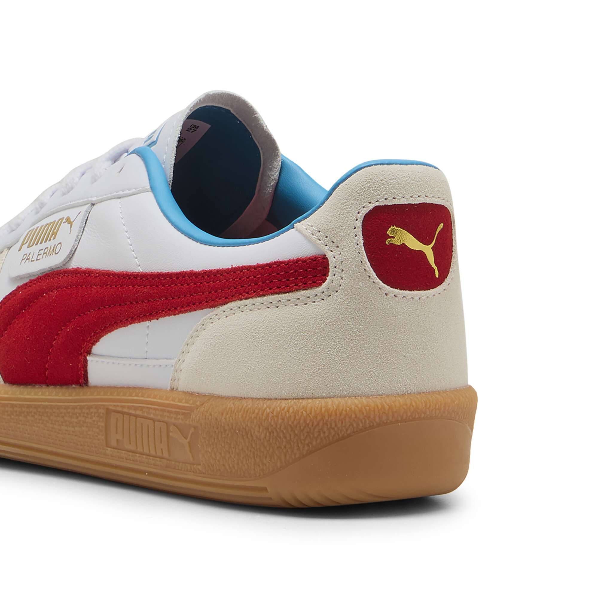 PUMA Palermo leren sneakers uniseks, Rood/Wit, Maat 44,5 thumbnail 5