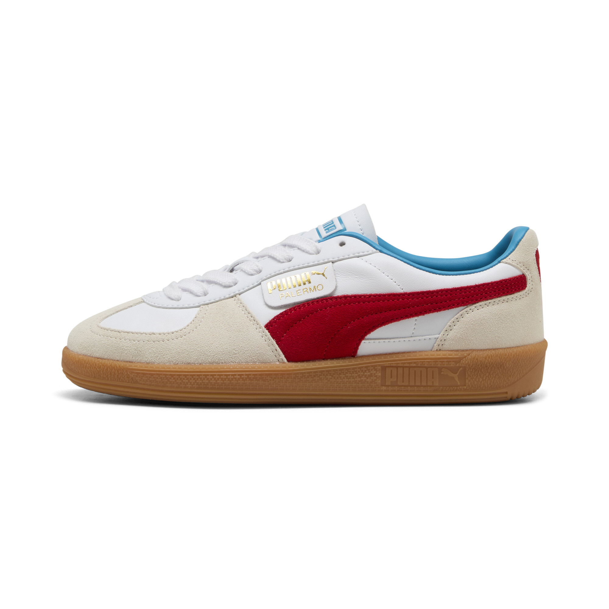 PUMA Palermo leren sneakers uniseks, Rood/Wit, Maat 44,5