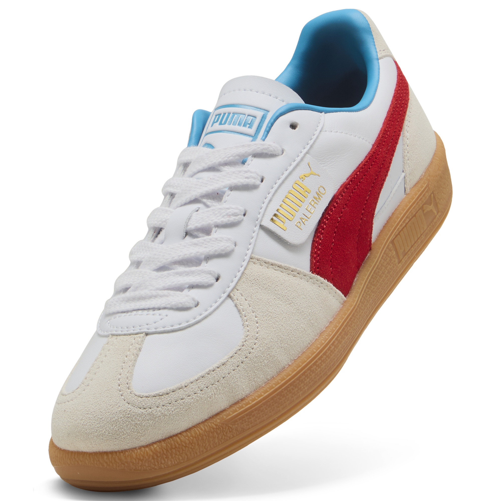 PUMA Palermo leren sneakers uniseks, Rood/Wit, Maat 44,5 thumbnail 2