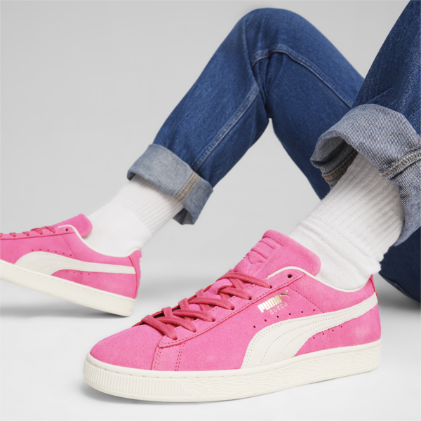 Suede Neon Sneakers, Poison Pink-Frosted Ivory, large-MEX
