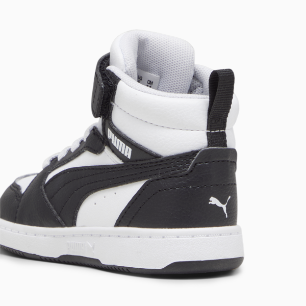 PUMA Rebound V6 Mid Toddlers' Sneakers, PUMA White-PUMA Black-Shadow Gray, large-ZAF