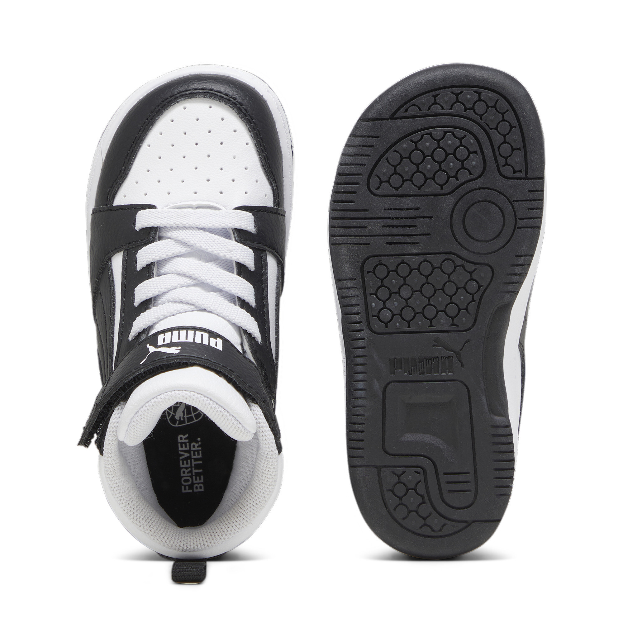 PUMA Rebound V6 Mid sneakers, Zwart/Grijs/Wit, Maat 19 thumbnail 4