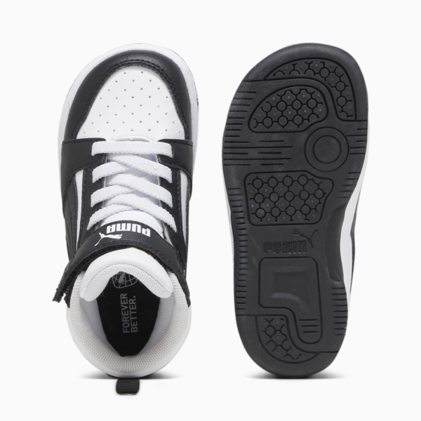 PUMA Rebound V6 Mid Toddlers' Sneakers, PUMA White-PUMA Black-Shadow Gray, large-ZAF