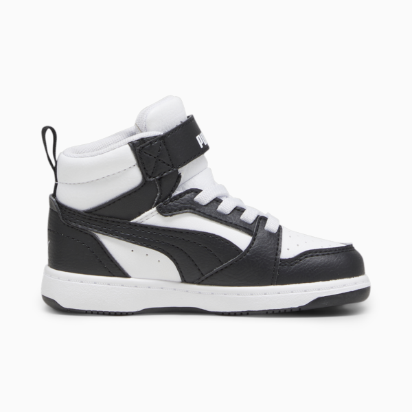 PUMA Rebound V6 Mid Toddlers' Sneakers, PUMA White-PUMA Black-Shadow Gray, large-ZAF