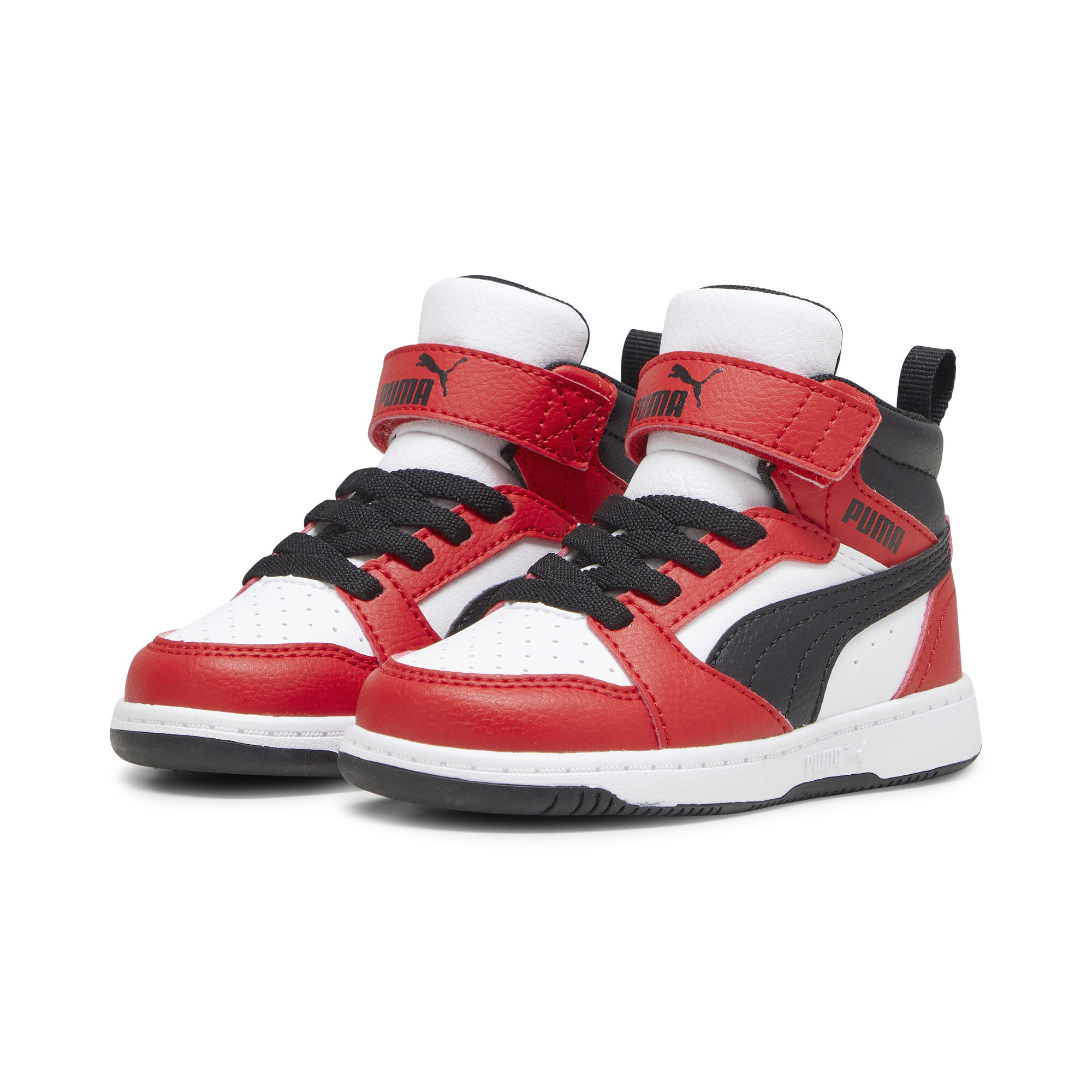 PUMA Rebound V6 Mid sneakers, Zwart/Rood/Wit, Maat 22 thumbnail 6