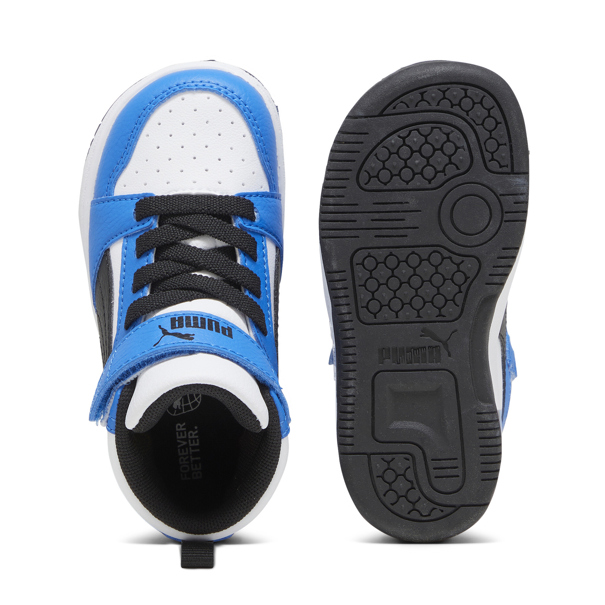 PUMA Rebound V6 Mid sneakers, Blauw/Zwart/Wit, Maat 19 thumbnail 4