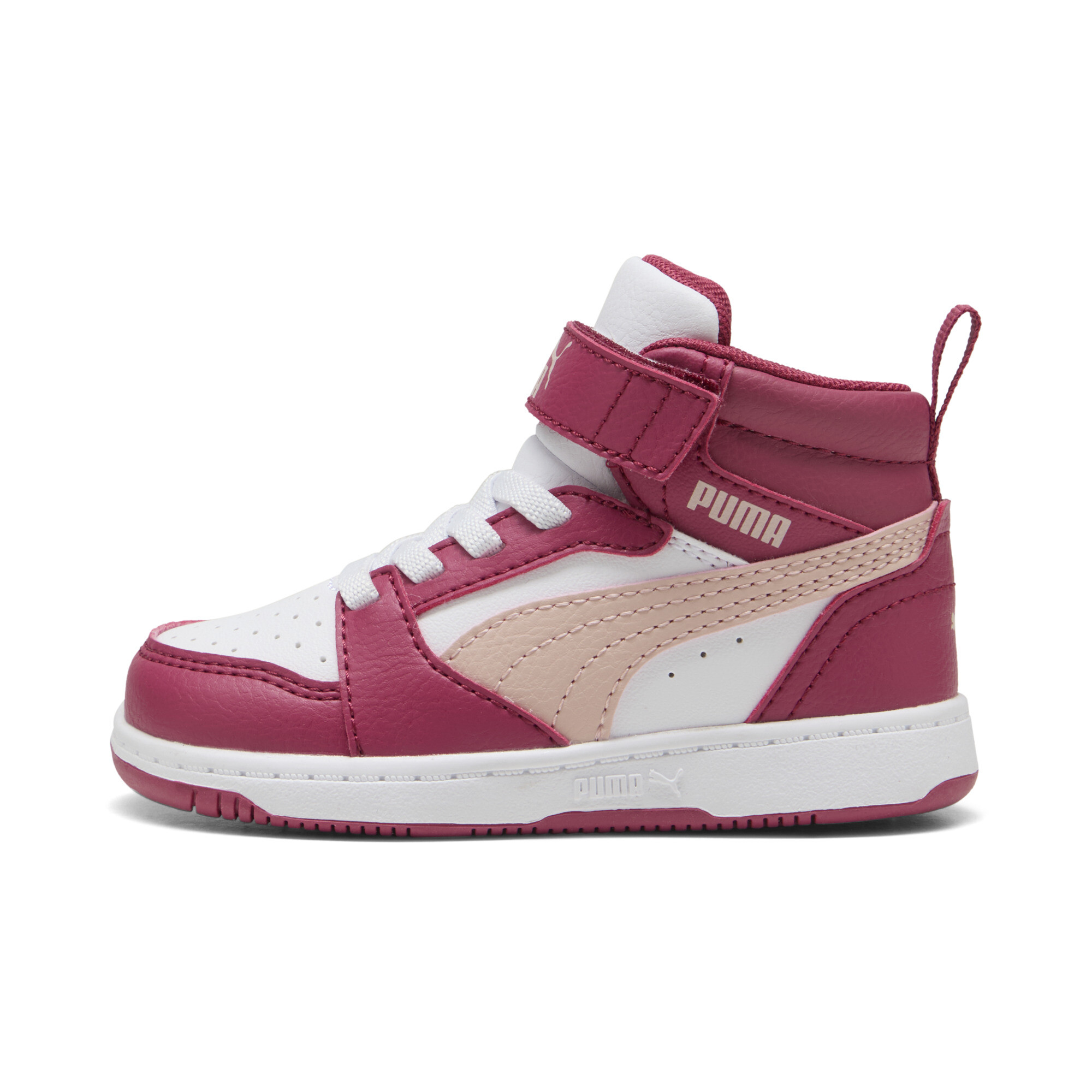 Puma Rebound V6 Mid Sneakers Baby Schuhe | Mit Colorful | Port/Rose Quartz/White | Größe: 21