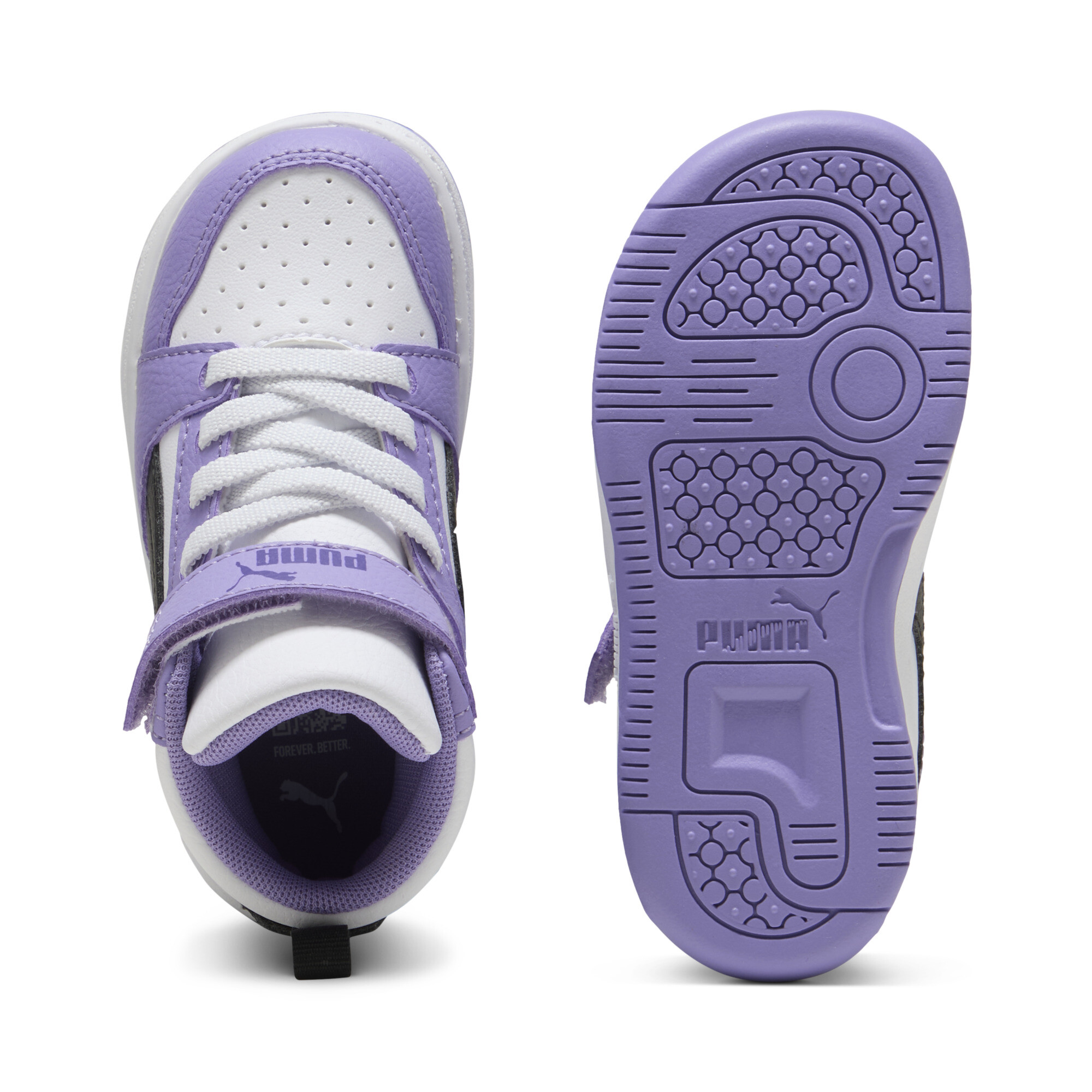 PUMA Rebound V6 Mid sneakers, Zwart/Wit, Maat 21 thumbnail 4