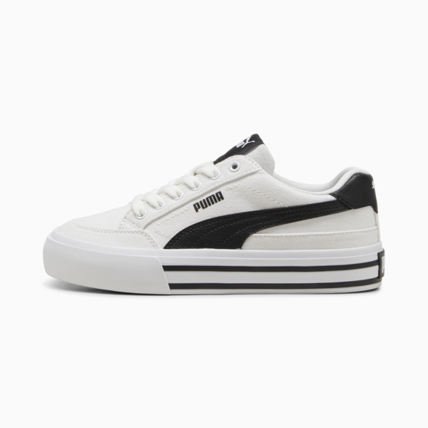 Court Classic Vulc Formstrip Youth Sneakers, PUMA White-PUMA Black, large-MEX