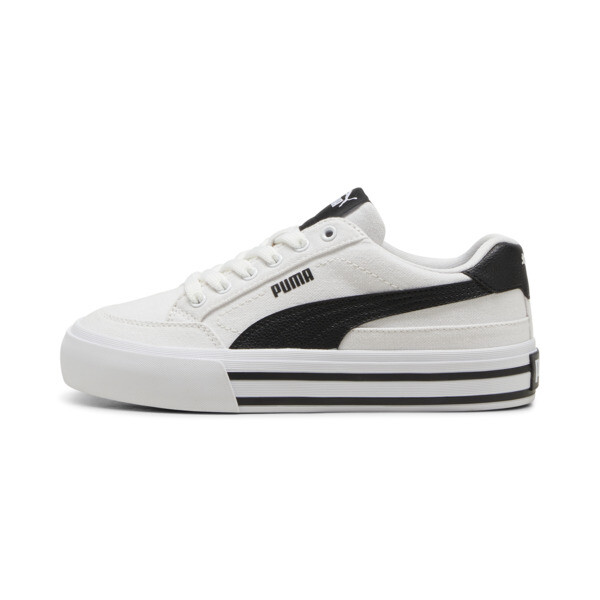 Puma Court Classic Vulc Formstrip Big Kids' Sneakers In White- Black