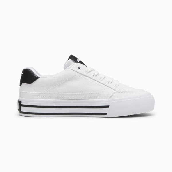 Court Classic Vulc Formstrip Youth Sneakers, PUMA White-PUMA Black, large-MEX