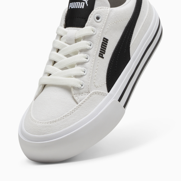 Court Classic Vulc Formstrip Youth Sneakers, PUMA White-PUMA Black, large-MEX