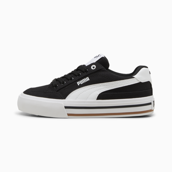 Court Classic Vulc Formstrip Youth Sneakers, PUMA Black-PUMA White, large-MEX