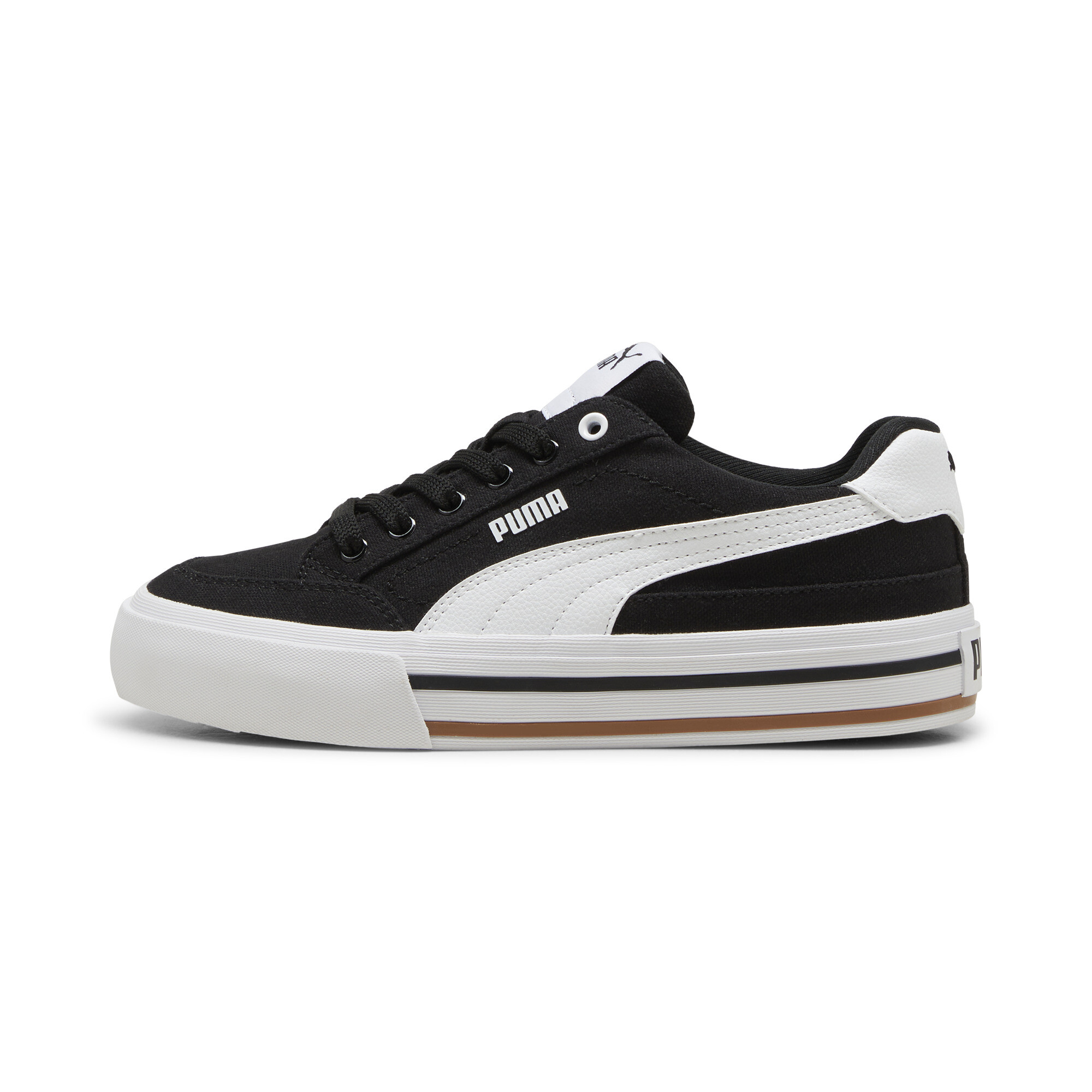 PUMA Court Classic Vulcanized Formstrip Big Kids' Sneakers in Black, Size 5