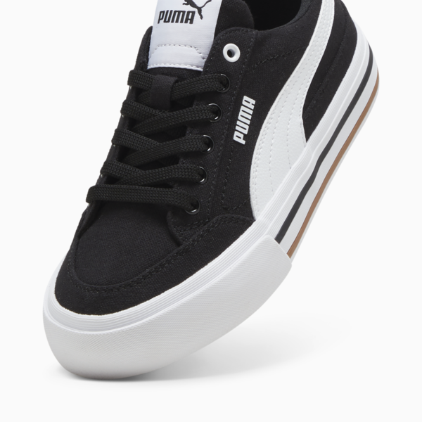 Court Classic Vulc Formstrip Youth Sneakers, PUMA Black-PUMA White, large-MEX