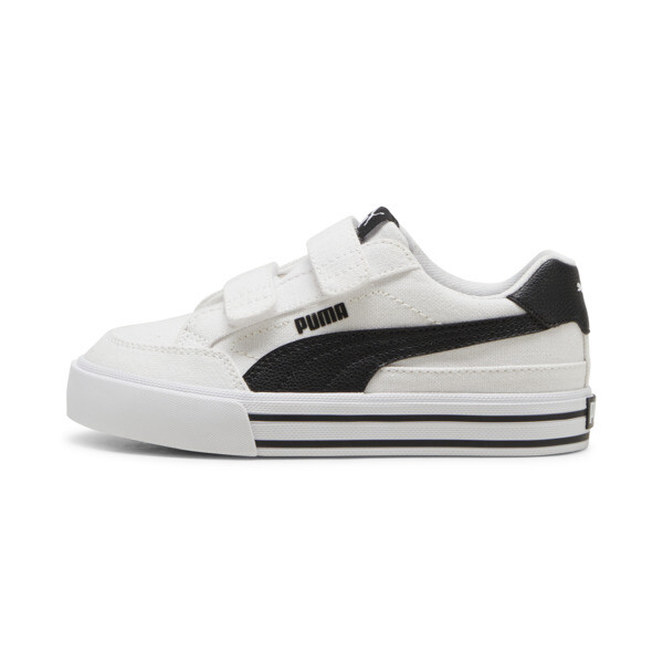 Puma Court Classic Vulc Formstrip Little Kids' Sneakers In White- Black