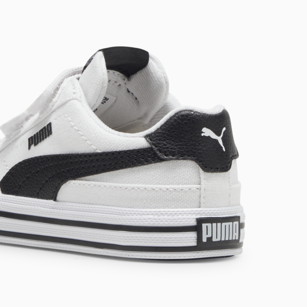 Tenis Court Classic Vulc Formstrip para bebés, PUMA White-PUMA Black, large-MEX