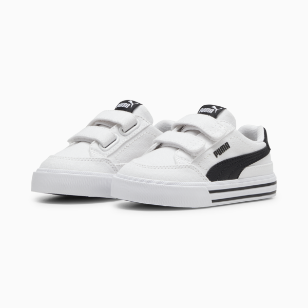 Tenis Court Classic Vulc Formstrip para bebés, PUMA White-PUMA Black, large-MEX