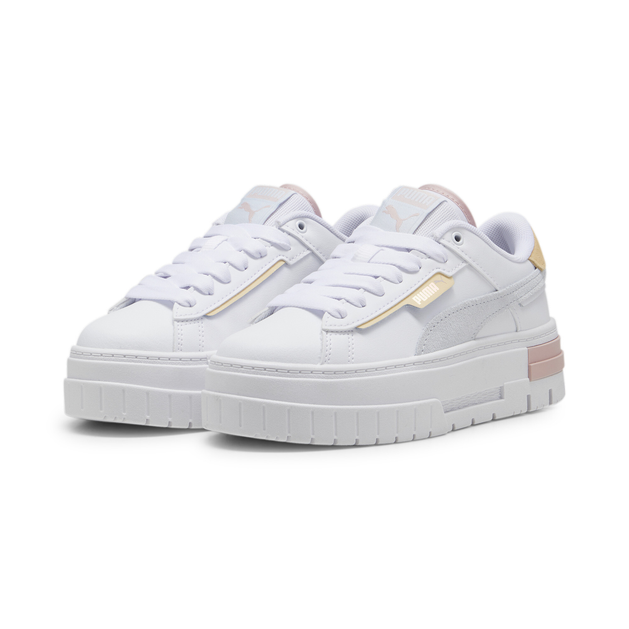 Women's Puma Mayze Crashed Youth Sneakers, White, Size 39, Shoes