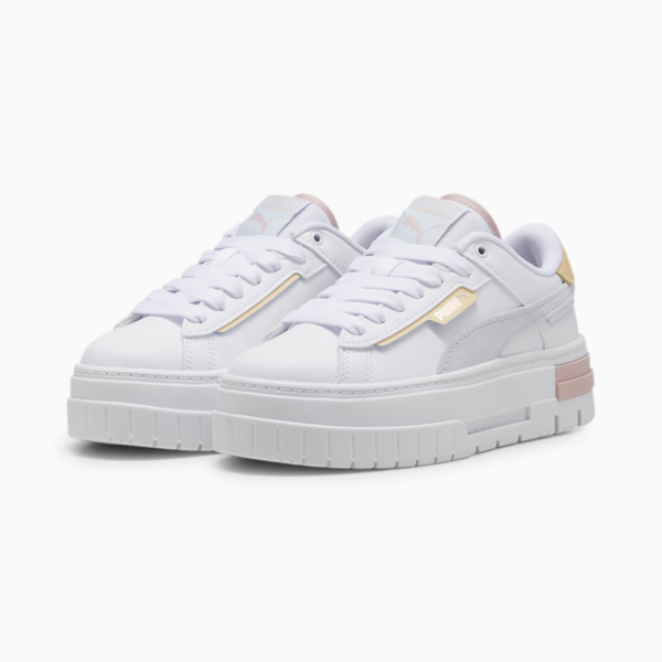 Mayze Crashed Youth Sneakers, PUMA White-Dewdrop, large-ZAF