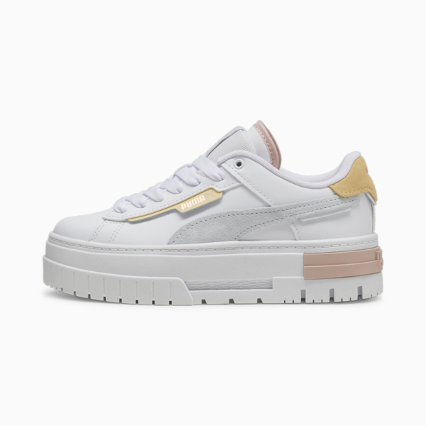 Mayze Crashed Youth Sneakers, PUMA White-Dewdrop, large-ZAF