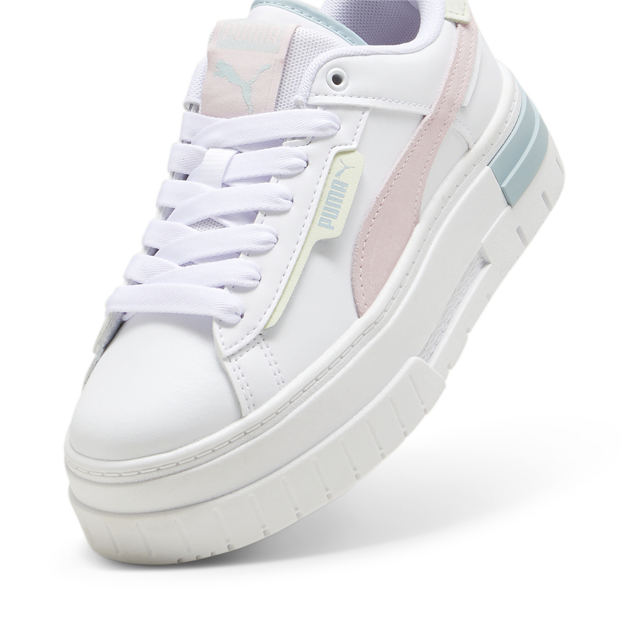 Women's Puma Mayze Crashed Youth Sneakers, White, Size 36, Shoes