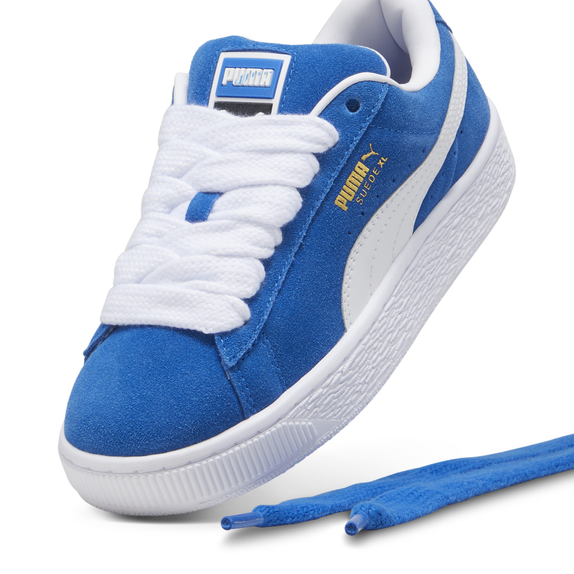 Puma Suede XL Youth Sneakers, Blue, Size 35.5, Shoes