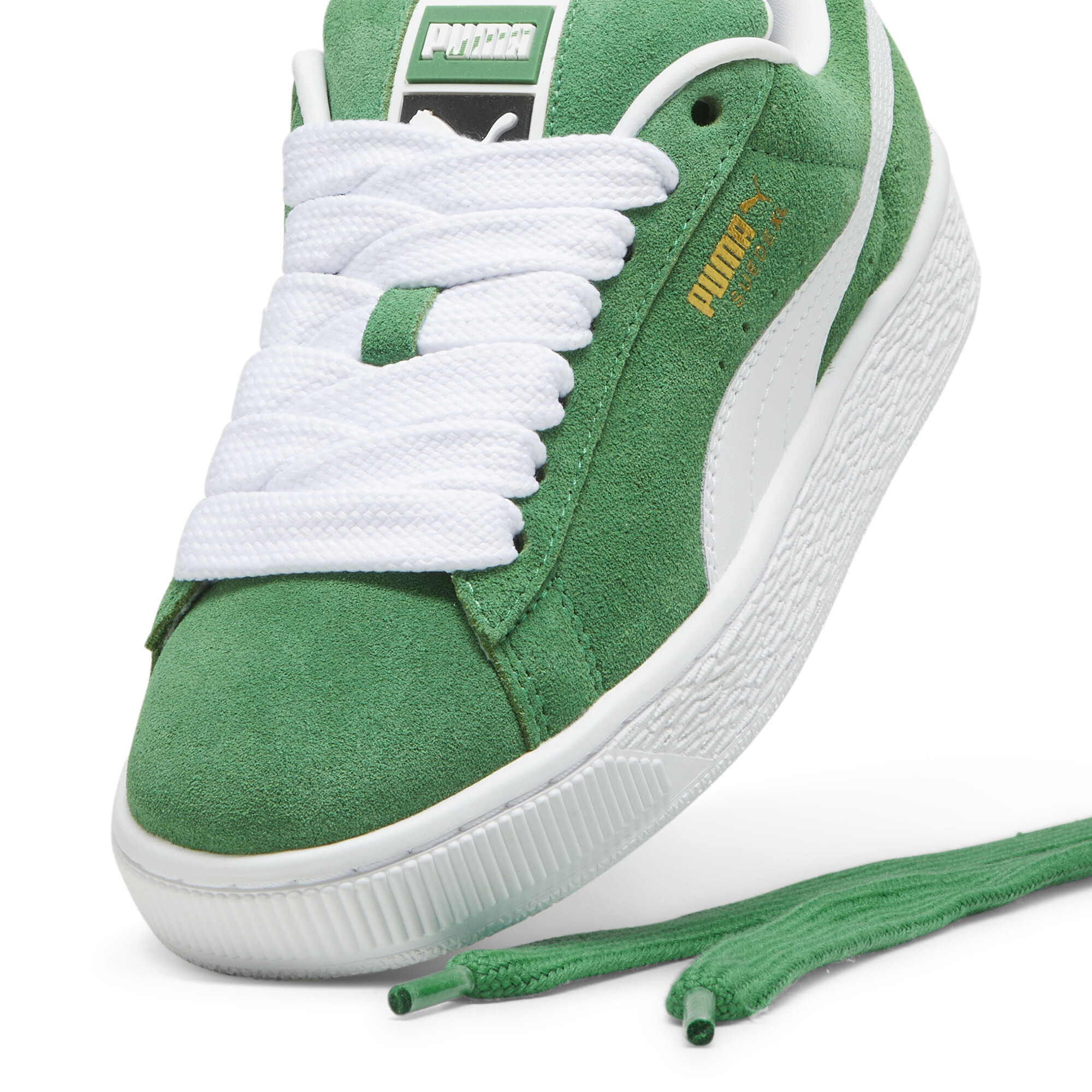 Puma Suede XL Youth Sneakers, Green, Size 35.5, Shoes