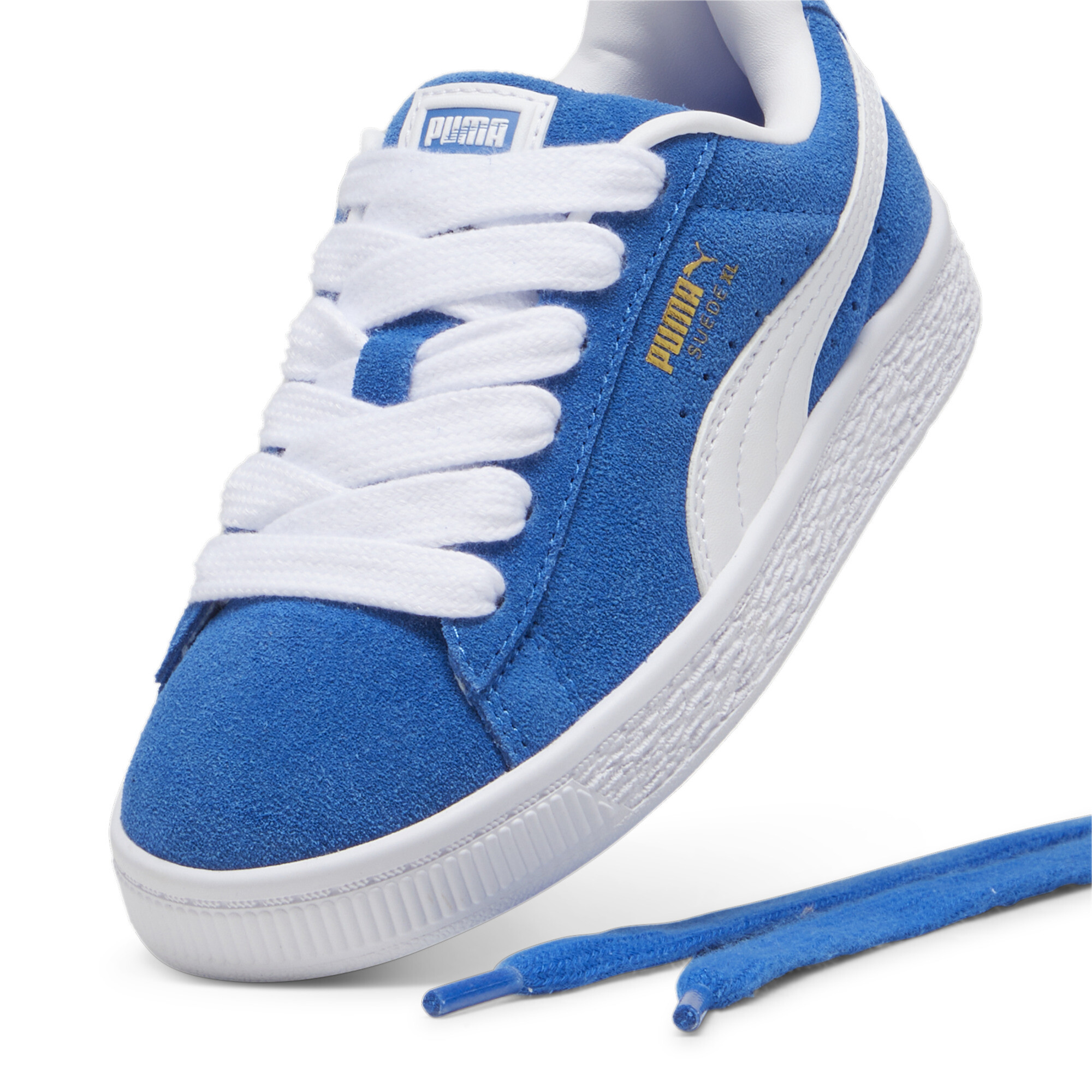 Kids' PUMA Suede XL Sneakers In Blue, Size EU 32