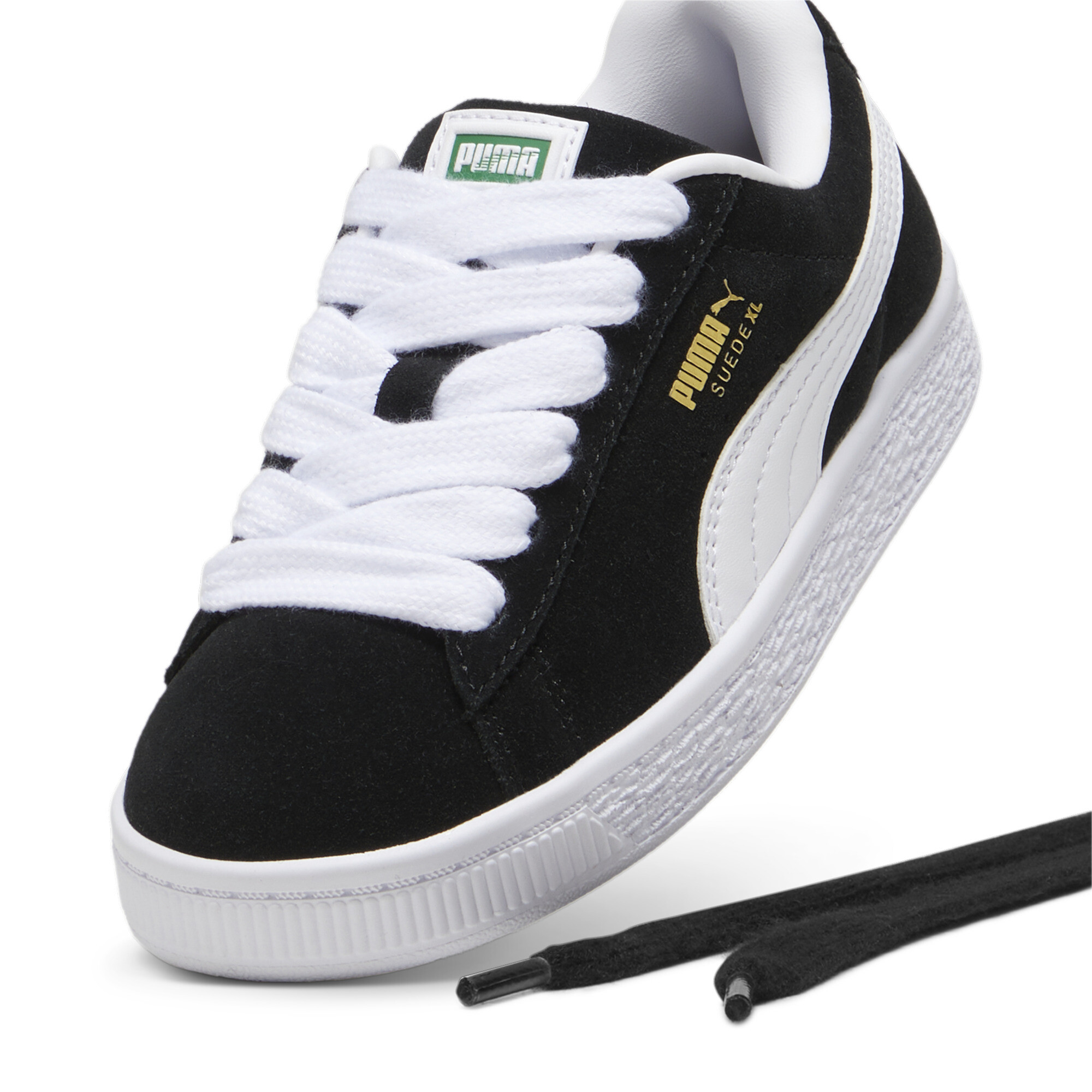 Puma Suede XL Kids' Sneakers, Black, Size 32.5, Shoes