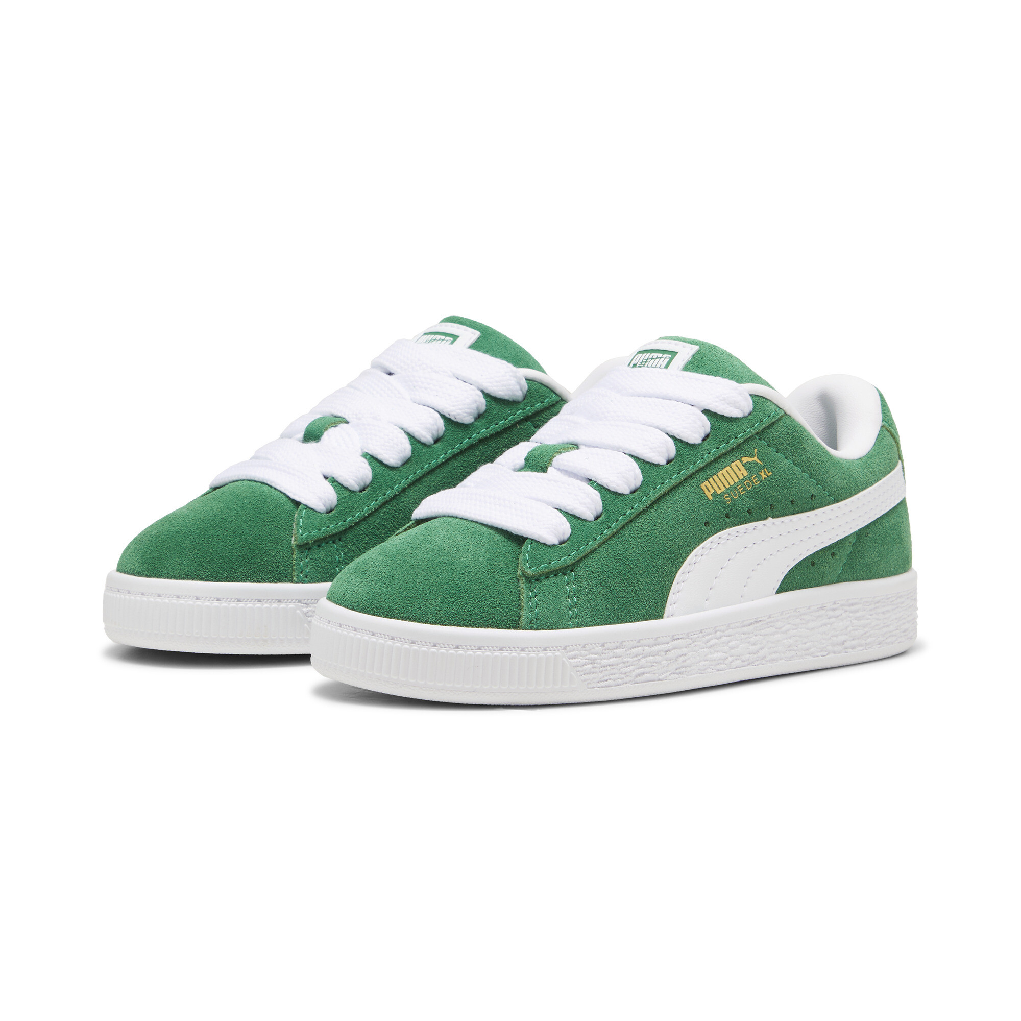 Puma Suede XL Kids' Sneakers, Green, Size 31.5, Shoes