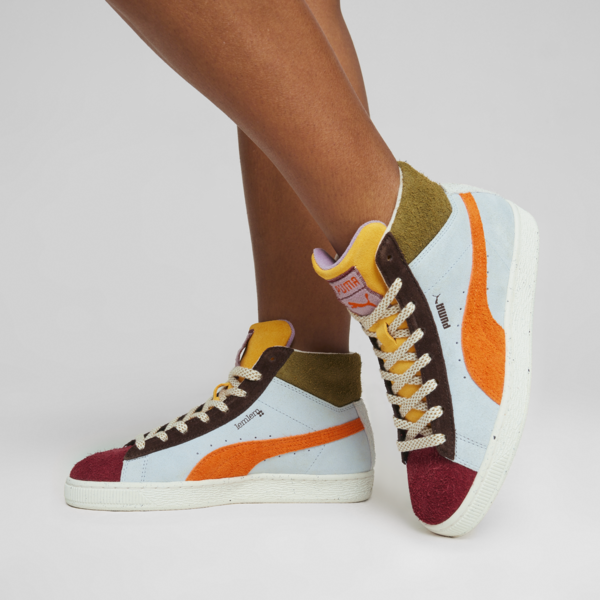 PUMA x lemlem Suede Women's Sneakers, Icy Blue-Cayenne Pepper, large-ZAF