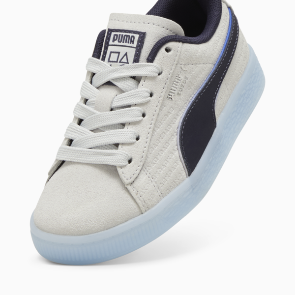 PUMA x PLAYSTATION Suede Kids' Sneakers, Glacial Gray-New Navy, large-ZAF