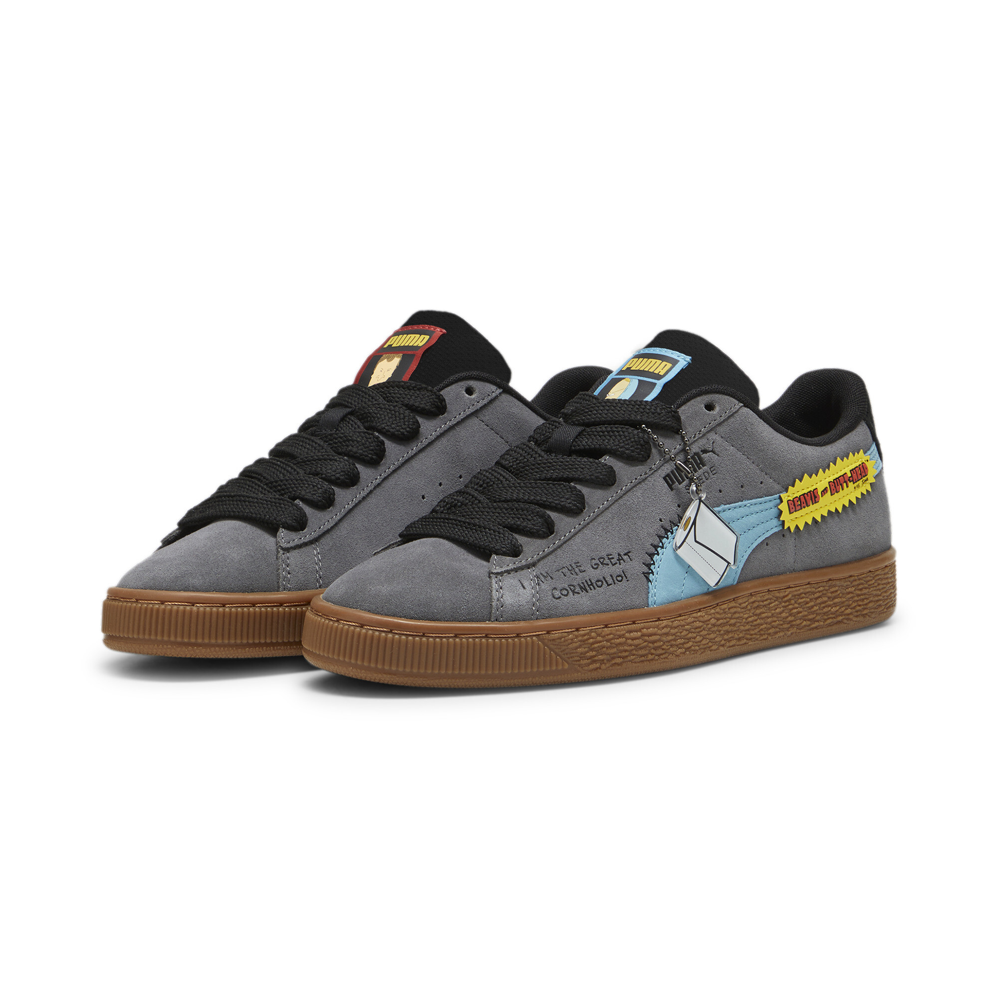 Men's Puma X BEAVIS AND BUTTHEAD Suede Sneakers, Gray, Size 37.5, Shoes