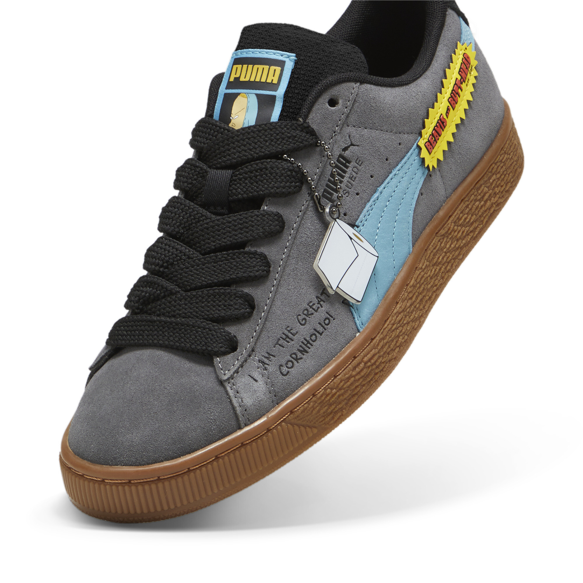 Men's Puma X BEAVIS AND BUTTHEAD Suede Sneakers, Gray, Size 38, Shoes