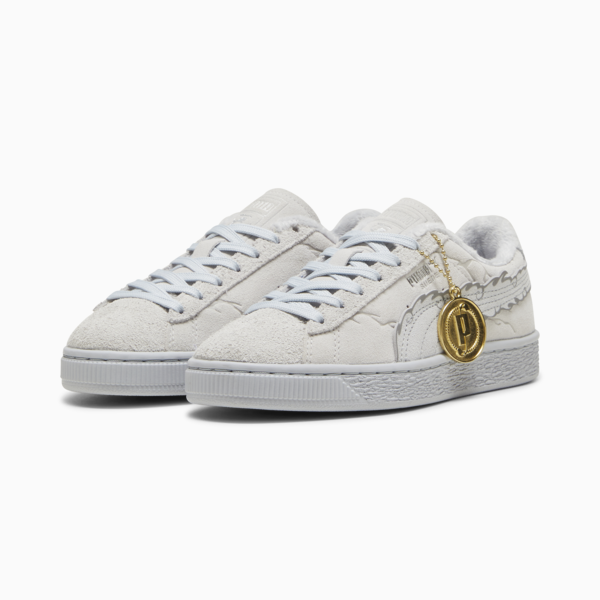 PUMA x ONE PIECE Suede Straw Hat Luffy Sneakers Youth, Feather Gray-Platinum Gray, large-ZAF