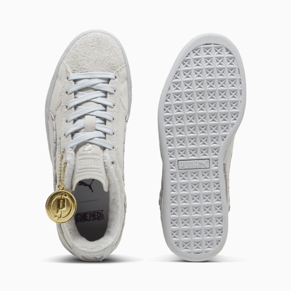 PUMA x ONE PIECE Suede Straw Hat Luffy Sneakers Youth, Feather Gray-Platinum Gray, large-ZAF