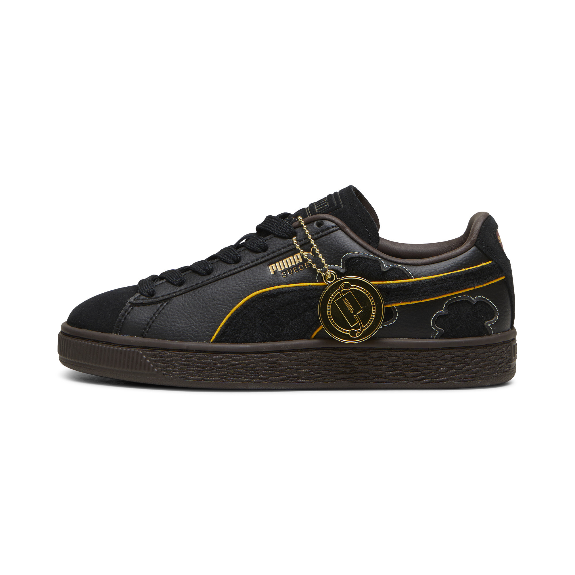 Black and gold suede pumas hotsell